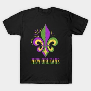 Distressed New Orleans Fleur De Lis long T-Shirt